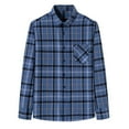 thumbnail image 1 of JUUYY Flannel Shirt for Men Casual Button Down Work Soft All Cotton Lightweight Flannel Mens Plaid Shirts Long Sleeve Dark Blue S, 1 of 4