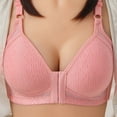 thumbnail image 1 of JUUYY Front Buckle Closure Bras for Women Back Support Posture Bra Wireless No Pad Full Coverage Push up Comfort Underwire Everyday Bras Pink XXL, 1 of 3
