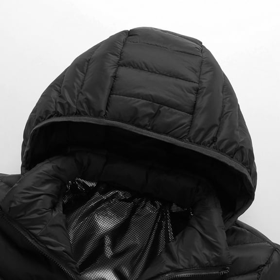 JUUYY Heated Jacket for Women and Men Smart Electric11 Heating Zones Heated Coat USB Detachable Hood Black XXL