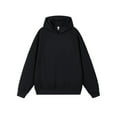 thumbnail image 1 of JUUYY Hoodies for Men Loose Fit Long Sleeve Casual Oversized Fashion Solid Color Hooded Sweatshirt Trendy Fall Sweatshirts Black XXXL, 1 of 4