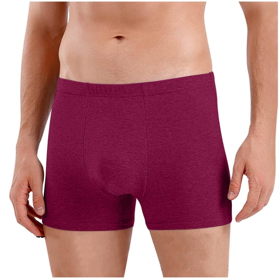 JUUYY Incontinence Underwear for Men Cotton Boxers Washable Leak Proof Bladder Control Briefs with 60 ml Absorbency Wine XXXXXXXL