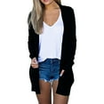 thumbnail image 1 of JUUYY Lightweight Cardigans for Women Trendy Fall Long Sleeve Solid Open Front Cardigan Sweaters Tops with Pockets Loose Oversized Basic Outwear Jackets Black S, 1 of 9