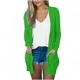 thumbnail image 1 of JUUYY Lightweight Cardigans for Women Trendy Fall Long Sleeve Solid Open Front Cardigan Sweaters Tops with Pockets Loose Oversized Basic Outwear Jackets Green#04 S, 1 of 5