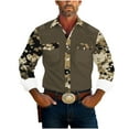 thumbnail image 1 of JUUYY Men Camouflage Western Style Shirt Camo Long Sleeve Shirts Casual Button Down Shirts with 2 Flap Pocket Green S, 1 of 6