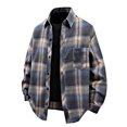 thumbnail image 1 of JUUYY Men Casual Plaid Shirt Long Sleeve Button Down Trundown Collar Shirt Tops Cardigan Shirts with Pocket Gray XL, 1 of 3