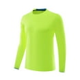 thumbnail image 1 of JUUYY Men's Athletic Shirts Slim Fit Long Sleeve Round Neck Tee Shirts Lightweight Gym Fitness Workout Running Fishing T-Shirt Green XXXL, 1 of 5