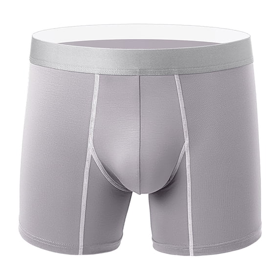JUUYY Men’s Ball Caddy Boxer Brief with Built in Pouch Support, Micro Modal, Moisture Wicking, Ultra Soft Gray XXL