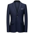 thumbnail image 1 of JUUYY Men's Blazers Slim Fit Business Casual Suit Sport Coat One Button Travel Blazer Lightweight Solid Color Suit Jacket Dark Blue XXXXL, 1 of 7