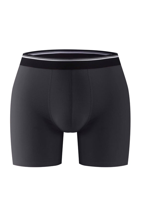 Men's Boxer Briefs Soft Breathable Stretch Cotton Underwear with U-shaped Pouch Dark Gray M