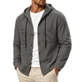 thumbnail image 1 of JUUYY Men's Button Down Hooded Shirts Relaxed Fit Solid Color Lightweight Long Sleeve Drawstring Casual Stylish Shirt Top with Pocket Gray XXL, 1 of 9