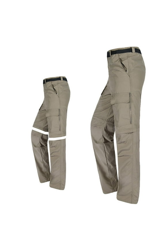 Men's Cargo Pants Convertible Zip Off Quick Dry Pant Stretchy Hiking Fishing Lightweight Outdoor Pants Khaki XL