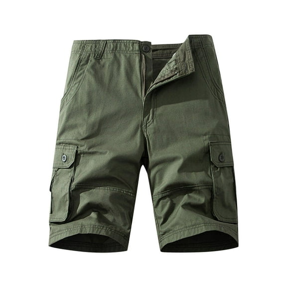JUUYY Men's Cargo Shorts Loose Fit Multi Pockets Workwear Summer Straight Casual Classic Outdoor Hiking Fishing Active Shorts Green XXL