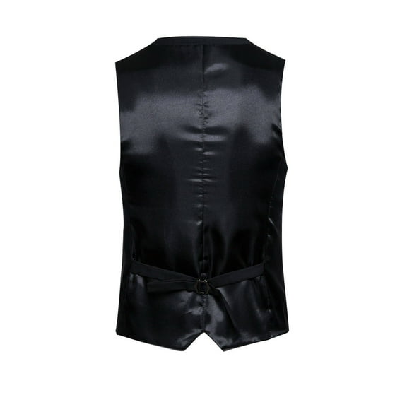 JUUYY Men's Casual Dress Suit Vest Slim Fit Business Formal Waistcoat Vest Black S