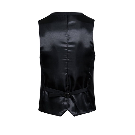 JUUYY Men's Casual Dress Suit Vest Slim Fit Business Formal Waistcoat Vest Black S