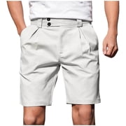 walmart mens dress shorts Jaunzuar Mens Dress Shorts Solid Color Button Zipper Summer Shorts Casual Business Work Shorts with Pockets S