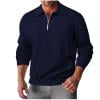 thumbnail image 1 of JUUYY Men's Casual Long Sleeves Heavyweight Crewneck Sweatshirts Cotton Knitted Outdoor Stand Collar Quarter-Zip Pullover Navy XL, 1 of 9