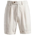 thumbnail image 1 of JUUYY Men's Casual Shorts Pleated Elastic Waist Business Shorts Loose Fit Lightweight Summer Vacation Beach Shorts with Pockets White XXL, 1 of 9