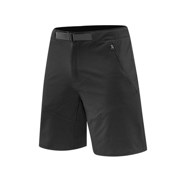 JUUYY Men's Casual Solid Color Short Summer Drawstring Elastic Waist Shorts Leisure Athletic Breathable Short Pants Black#1 M