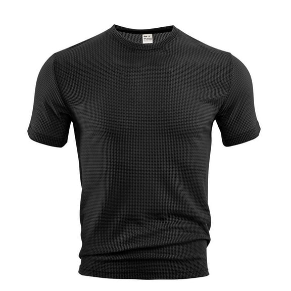 JUUYY Men's Casual Sports Tops Breathable Short Sleeve Crew Neck T-Shirt Loose Fit Summer Lightweight Solid Color Athletic Tee Tops Black S