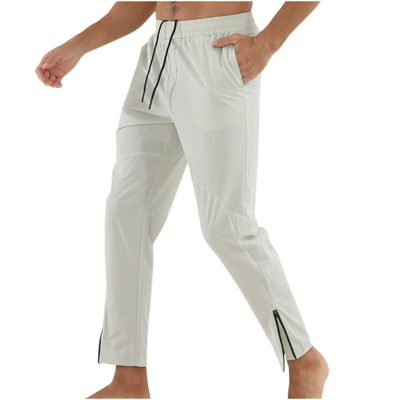 JUUYY Men's Casual Yoga Sweatpants Athletic Lounge Pants Open Bottom Lightweight Jersey Pants for Men with Pockets Green XXL