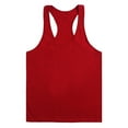 thumbnail image 1 of JUUYY Men's Classic Mixed Cotton Fitness Basic Bodybuilding Sports Tank Tops Thin Strap Leaky Back O Neck Sleeveless Vest Red XL, 1 of 3