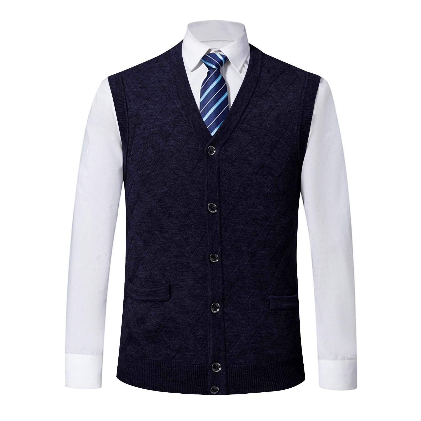 Men's V-Neck Sweater Vest - Black