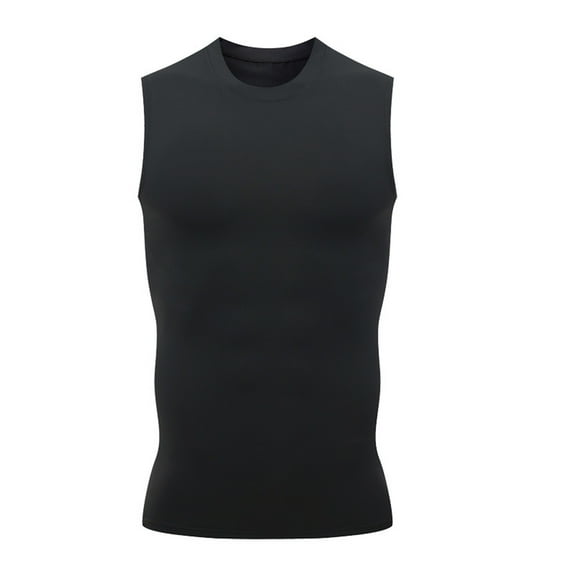 JUUYY Men's Compression Tank Top Shirts Athletic Workout Sleeveless Shirts Fit Slimming Body Shaper Vests Shapewear Black XXL