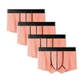thumbnail image 1 of JUUYY Men's Cotton Underwear Breathable Soft Trunk Boxer Briefs Comfortable Viscose Underwear 3 or 4 Packs Pink#1 XXXXL, 1 of 2