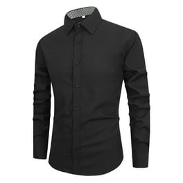 PEASKJP Mens Dress Shirts Long Sleeve Button Down Shirts Casual Formal Plain Dress Shirts Men Dress Shirt Navy XL