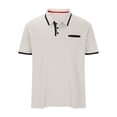 thumbnail image 1 of JUUYY Men's Fashion Casual Shirts Classic Solid Button Down Lapel T-Shirt Casual Short Sleeve Tees Business Work Summer Pullover Tops Gray XXXL, 1 of 4