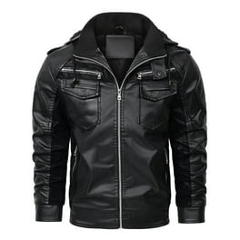 Velvet Warm Classic Detachable Hooded Leather Men's Jacket Velvet Warm Classic Detachable Hooded Leather Men's Jacket