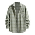 thumbnail image 1 of JUUYY Men's Flannel Plaid Shirts Spring Fashion Long Sleeve Regular Fit Big and Tall Casual Lapel Button Down Wrinkle Free Shirt with Front Pocket Black#11 L, 1 of 4