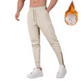 thumbnail image 1 of JUUYY Men's Fleece Lined Sweatpants Winter Warm Thick Comfort Casual Athletic Pants Big and Tall Loose Workout Running Pants Beige#1 M, 1 of 6