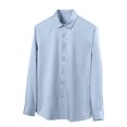 thumbnail image 1 of JUUYY Men's Four Side Silk Dress Shirt Casual Business Wedding Shirt Wrinkle-Free Button Collared Long Sleeve Shirts Light Blue XS, 1 of 5