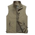 thumbnail image 1 of JUUYY Men's Golf Lightweight Photo Vest Fishing Travel Safari Vest Softshell Causal Sleeveless Jacket Trendy Outerwear Khaki M, 1 of 8