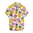 thumbnail image 1 of JUUYY Men's Hawaiian Shirt Short Sleeve Casual Summer Beach Aloha Shirt Fruit Floral Button Down Tropical Hawaii Shirts White S, 1 of 5