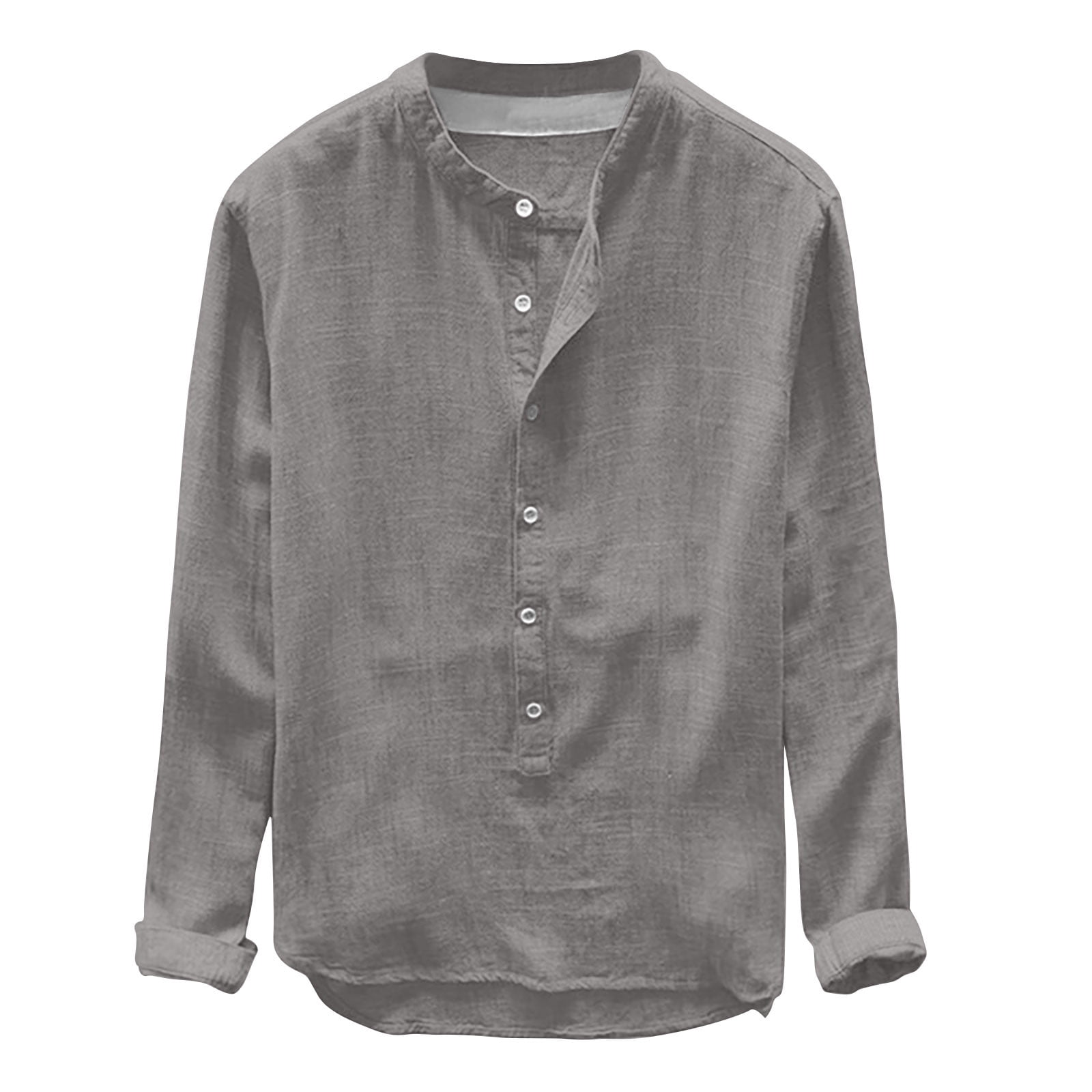 JUUYY Men's Henley Shirts Long Sleeve Round Collar Pullover Basic Fit ...