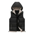 thumbnail image 1 of JUUYY Men's Hooded Puffer Vest Sleeveless Zip Up Detachable Padded Jackets Coat Warm Winter Quilted Vest Jacket with Pockets Black XXXL, 1 of 8