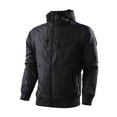 thumbnail image 1 of JUUYY Men's Hooded Waterproof Windbreaker Jacket Light Weight Flight Bomber Loose Color Block Trendy Jacket Black XXL, 1 of 3