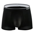 thumbnail image 1 of JUUYY Men's Ice Silk Underwear Boxer Briefs Soft, Breathable and Stretchable Trunks Middle Waist Underpants Black XL, 1 of 3