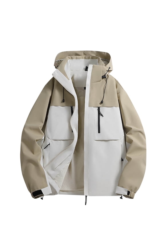 Men's Jackets Soft Shell Winter Ski Waterproof Winter Coat Warm Fleece Lined Hooded Snowboard Jacket Mountain Snow Jacket Gray S