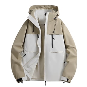 JUUYY Men's Jackets Soft Shell Winter Ski Waterproof Winter Coat Warm Fleece Lined Hooded Snowboard Jacket Mountain Snow Jacket Gray S