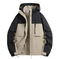 thumbnail image 1 of JUUYY Men's Jackets Soft Shell Winter Ski Waterproof Winter Coat Warm Fleece Lined Hooded Snowboard Jacket Mountain Snow Jacket Khaki XL, 1 of 4