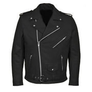JUUYY Mens Leather Jacket Lambskin Winter Vintage Motorcycle Biker Jacket Coat Soft Stylish Moto Ride Racing Jacket Black L