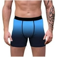 thumbnail image 1 of JUUYY Men’s Long Boxer Briefs with Fly – 9” Inseam with Breathable and Comfortable Gradient Print Underwear Blue XL, 1 of 8