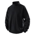 thumbnail image 1 of JUUYY Men's Long Sleeve High Neck Shirt Casual Fashion Mock Neck Loose Solid Color Basic Versatile Thermal Top Tees Black XXL, 1 of 8