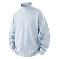 thumbnail image 1 of JUUYY Men's Long Sleeve High Neck Shirt Casual Fashion Mock Neck Loose Solid Color Basic Versatile Thermal Top Tees Light Blue L, 1 of 8