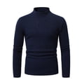 thumbnail image 1 of JUUYY Men's Mock Neck Sweater Ribbed Slim Fit Long Sleeve Turtleneck Pullover Solid Color Winter m Sweater Navy M, 1 of 6