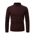 thumbnail image 1 of JUUYY Men's Mock Neck Sweater Ribbed Slim Fit Long Sleeve Turtleneck Pullover Solid Color Winter m Sweater Wine L, 1 of 6
