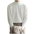 thumbnail image 1 of JUUYY Men's Mock Neck Sweater m Solid Color Casual Comfortable Tops Long Sleeves Business Casual Handsome Falll Winter Shirts White XXL, 1 of 3